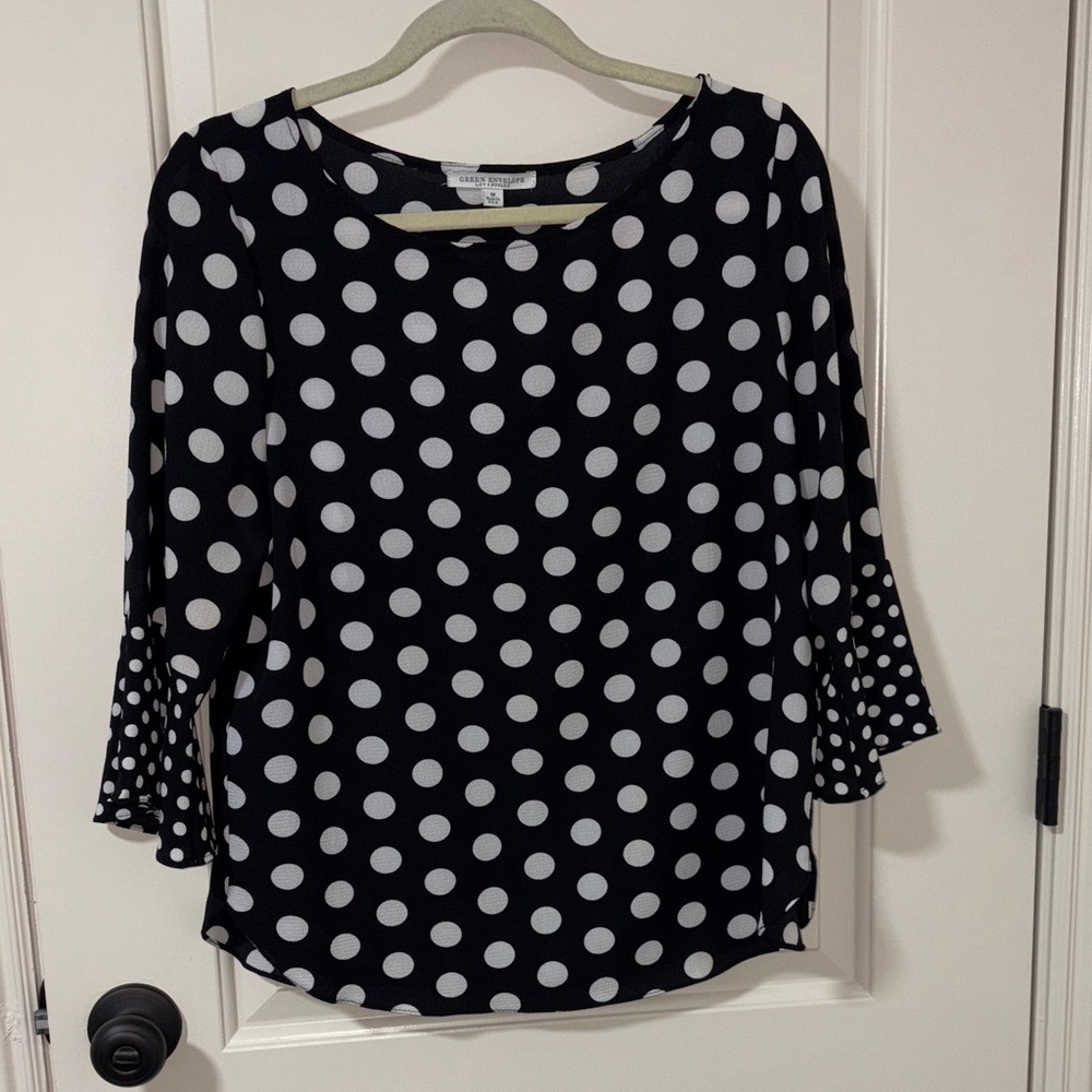Black and White Polka Dot Blouse